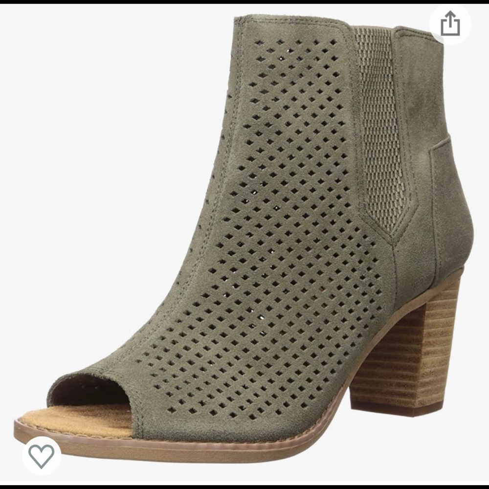 TOMS perforated peep toe booties